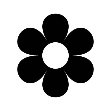 beyaz üzerinde izole düz çiçek simgeleri siluet. Sevimli Retro tasarım. Daisy