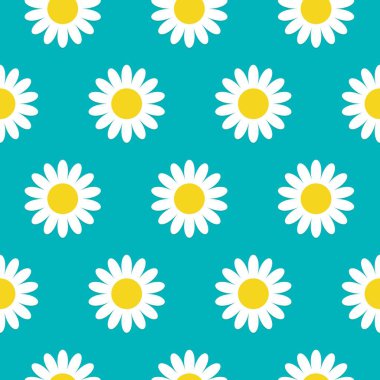 mavi renk pastel arka plan desen dikişli vektör papatya.