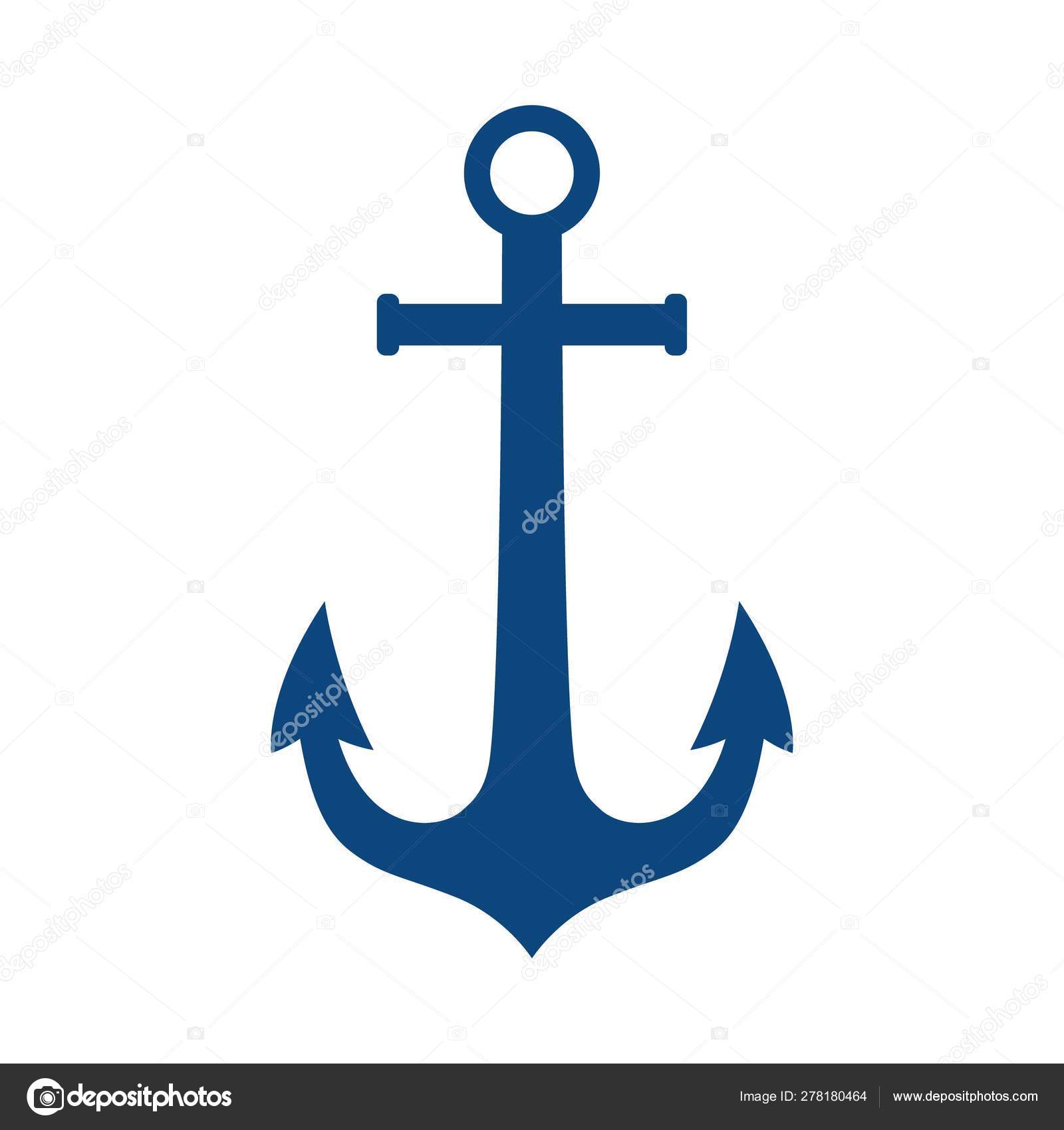 Anchor vector logo blue icon Nautical maritime sea ocean boat illustration  symbol Stock Vector by ©YuliaR 278180464