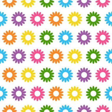 Dikişsiz çiçek deseni. Soyut çiçek arka plan. Beyaz arka planda parlak çiçekler.