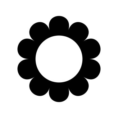 düz çiçek simgeleri siluet beyaz izole. Sevimli retro tasarım. papatya logosu.