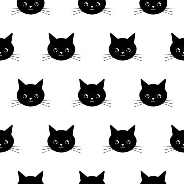 kedi kafası dikişsiz Desen vektör Halloween izole duvar kağıdı arka plan