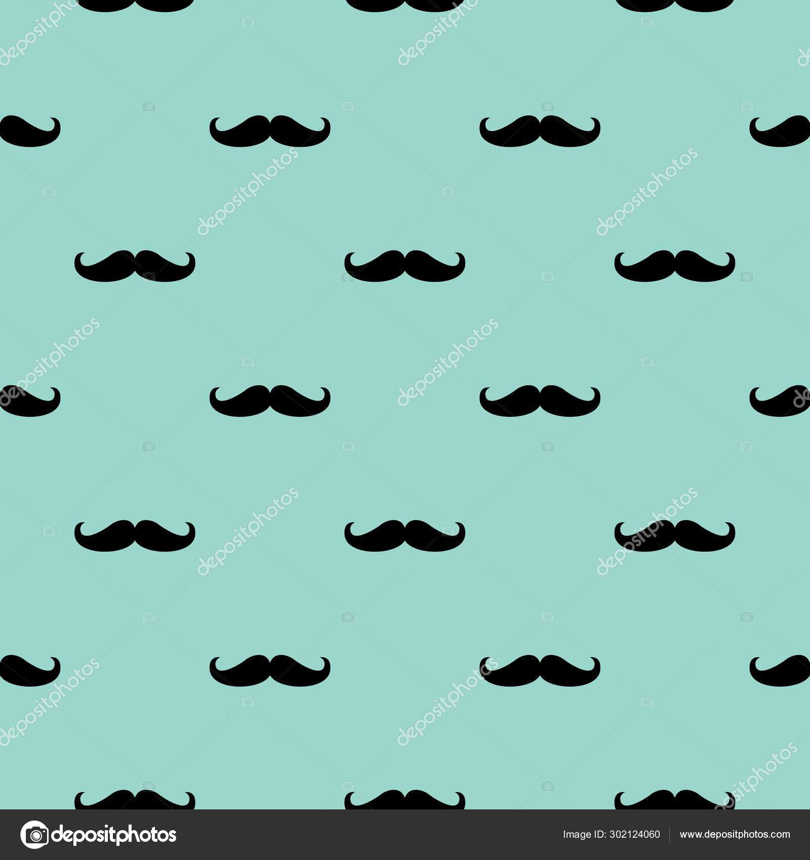 Seamless vector pattern, background or texture with black curly vintage  retro gentleman mustaches on green background. Stock Vector Image by  ©YuliaR #302124060