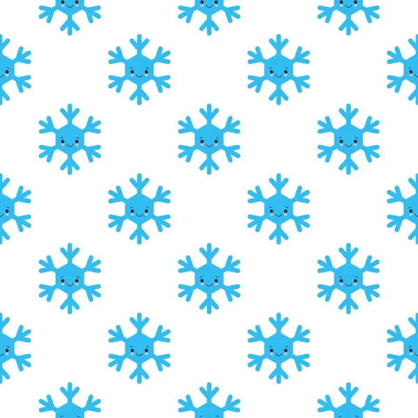 Безшовний візерунок зимових сніжинок, векторний фон. Повторювана текстура, поверхня, обгортковий папір. Сині снігові пластівці для упаковки, карти, дизайн банерів — стоковий вектор