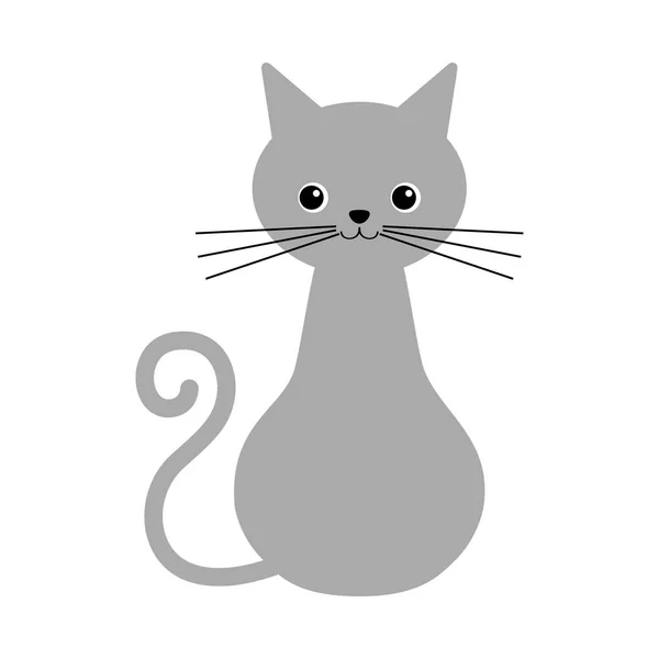 Icône chat dans un style monochrome isolé sur fond blanc. Image vectorielle de stock de symbole chat . — Image vectorielle