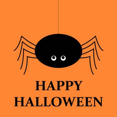 Cadılar Bayramı vektör turuncu arka plan. Örümcek, cadılar bayramı sembolleri.