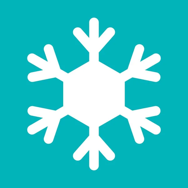 Segno di fiocco di neve. Icona fiocco di neve bianco isolato su sfondo blu. Fiocco di neve silhouette. Simbolo di neve, vacanza, freddo, gelo . — Vettoriale Stock