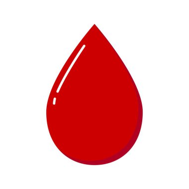 Kan damlası beyaz arka planda izole edilmiş. vektör illüstrasyonu