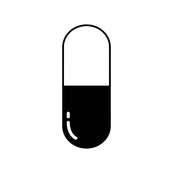 Ikona pilulky v módním plochém stylu izolovaná na pozadí. Ikona stránky ikony tabletu pro návrh webového serveru logo ikony, aplikace, UI. — Stockový vektor