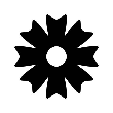 Çiçek Siyah Simgesi beyaz arkaplanda izole edilmiş modayı izlemektedir. Web sitenizin tasarımı için bahar sembolü, logo, uygulama, UI. Vektör illüstrasyonu, EPS10. katroon biçimi
