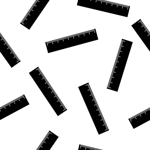 Schwarzes Lineal Symbol Isoliert Nahtlose Muster Auf Weißem Hintergrund Geradliniges — Stockvektor