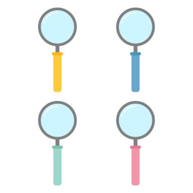 Büyüteç renk simgesi. Web tasarımı için büyüteç vektör simgesinin çizgi film çizimi