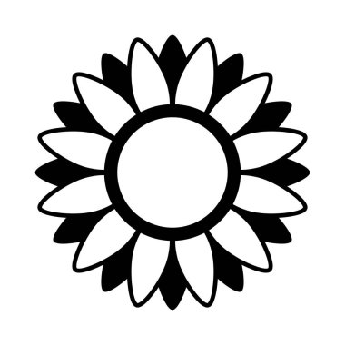 Parlak ayçiçeği ikonu. Ağ için parlak ayçiçeği vektör simgesinin basit gösterimi