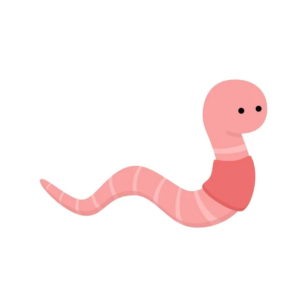 Leuke cartoon worm geïsoleerd op wit. vector kawaii illustratie — Stockvector
