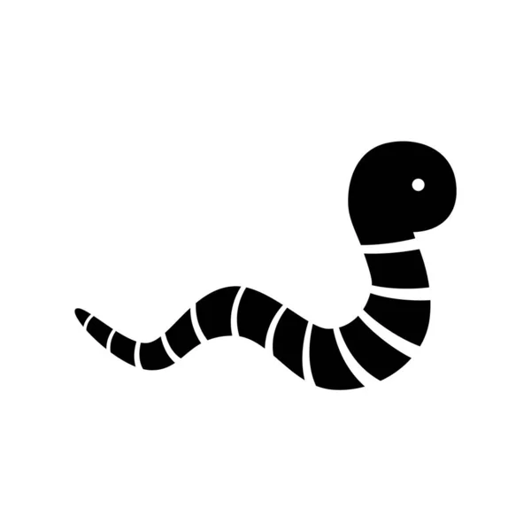 Signe d'icône de ver pour le concept mobile et la conception Web. Ver de terre simple ligne vecteur icône. Symbole de chenille, illustration du logo. — Image vectorielle