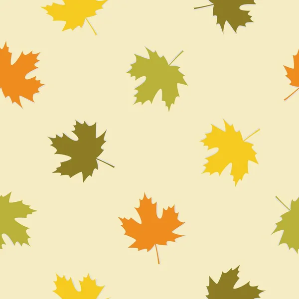 Бесшовный рисунок с осенними кленовыми листьями. Векторная иллюстрация — стоковый вектор
