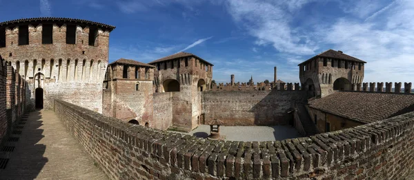 Soncino castle - March 10, 2018: The Medieval Castle-Soncino-Cremona-Italy-Inside a perfectly preserved Medieval Castle, tourist attraction of the village of Soncino in the province of Cremona, Lombar