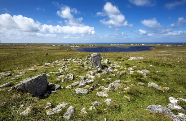 Steinacleit é um sítio arqueológico pré-histórico na costa oeste de Lewis nas Hébridas Exteriores da Escócia . — Fotografia de Stock