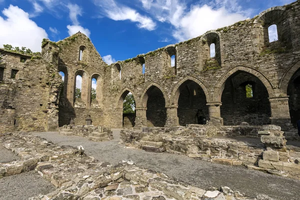 Jerpoint Abbey är ruin Cistercian kloster nära Thomastown, County Kilkenny, Irland. — Stockfoto