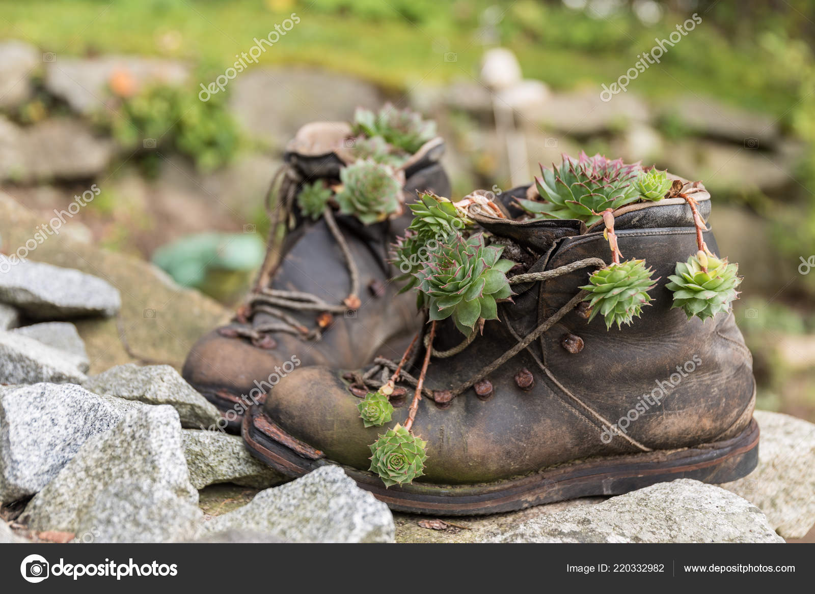 old hiking boots