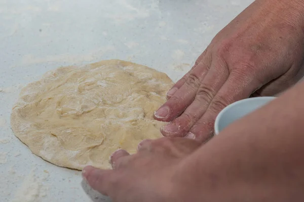 Preparación Masa Levadura Para Rellenar Albóndigas Levadura Primer Plano —  Fotos de Stock