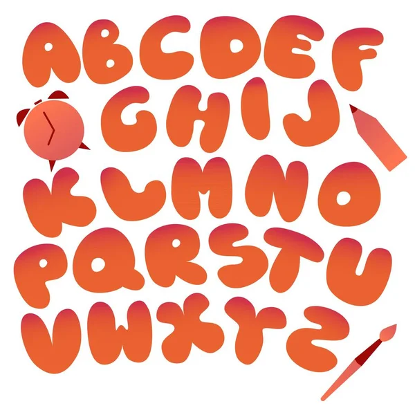 Les Lettres Potelées Alphabet Pour Impression Numérique Thème Pour Enfants — Image vectorielle