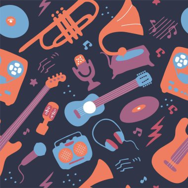 Parlak, pürüzsüz duvar kağıdı. Baskı ve dijital için müzikal doku. Mavi, pembe, leylak renkleri. Vektör grafiği