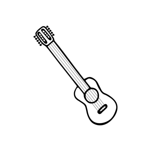 Einziges Handgezeichnetes Ukulele Symbol Symbol Eines Musikinstruments Vektorillustration — Stockvektor