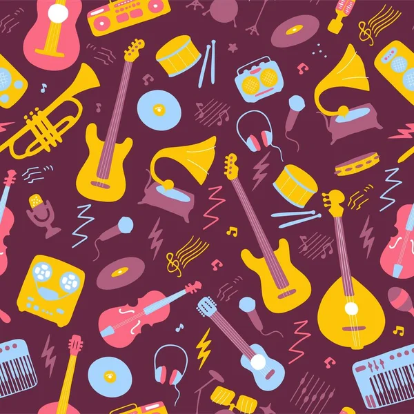 Φωτεινή Ταπετσαρία Χωρίς Ραφή Μουσική Υφή Για Εκτύπωση Και Ψηφιακή — Διανυσματικό Αρχείο