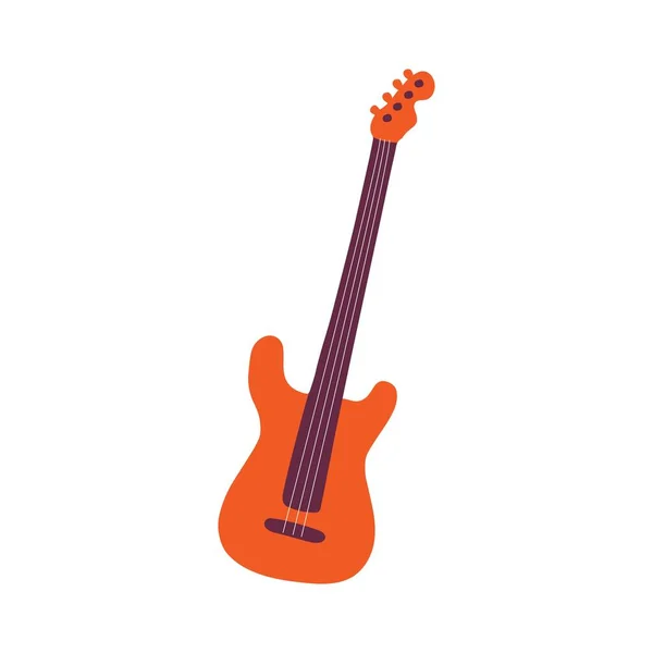 Single Hand Drawn Electric Guitar Icon Symbol Musical Instrument Vector — Stock Vector