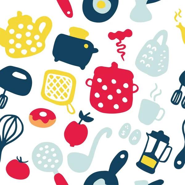 Icone Doodle Set Elettrodomestici Cucina Oggetti Articoli Cucina Disegnati Mano — Vettoriale Stock