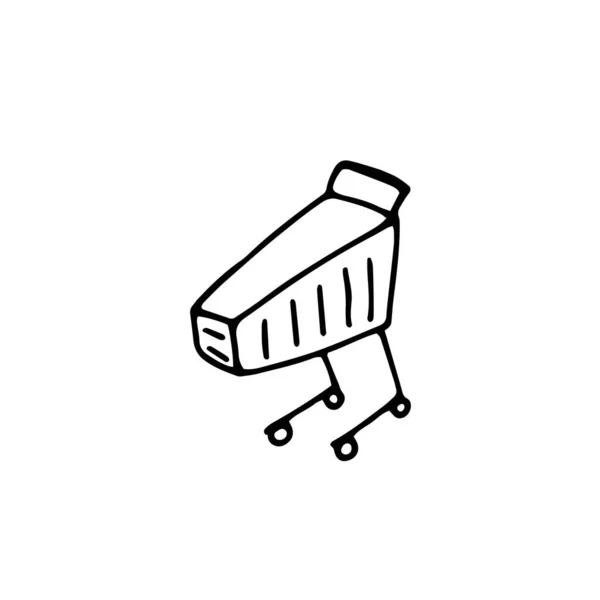 Single Shopping Cart Icon Trolley Sign Vector Linear Illustration — Stock Vector