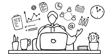 Blogger iş blogunu yönetiyor. Adam çevrimiçi yayın yapıyor. Öğrenci uzaktan çalışıyor ve sınava internetten giriyor. Merkez ofisten toplantı düzenliyor. Yönetici iş arkadaşlarıyla bir video konferansı düzenledi.