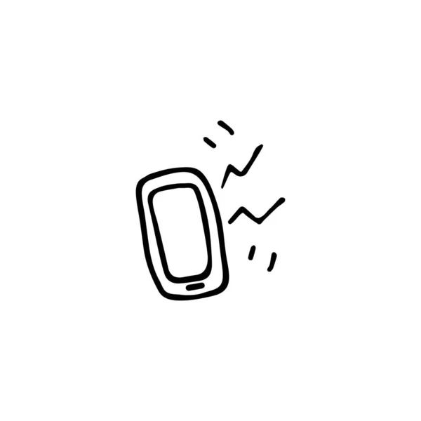 Дзвін Мобільного Телефону Векторна Ілюстрація Ескізу Смартфон Сенсорним Дисплеєм — стоковий вектор
