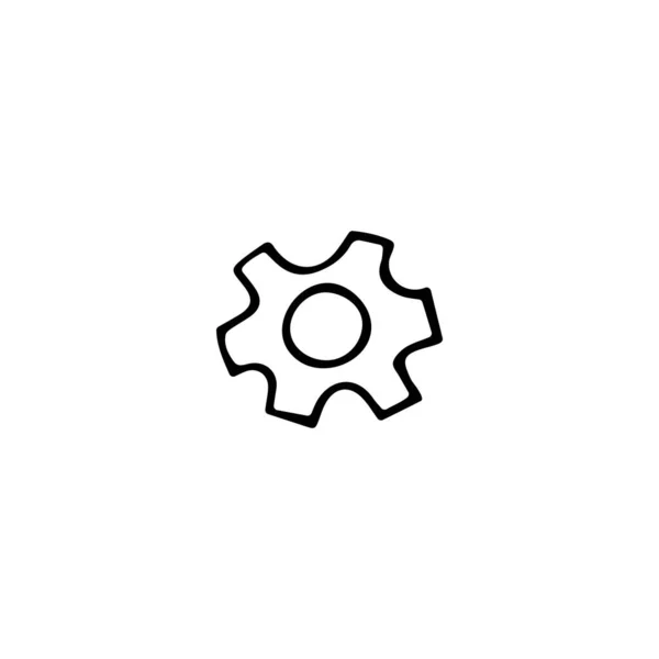 Hand Drawn Gear Icon Doodle Cog Symbol Settings Icon Vector — Stock Vector