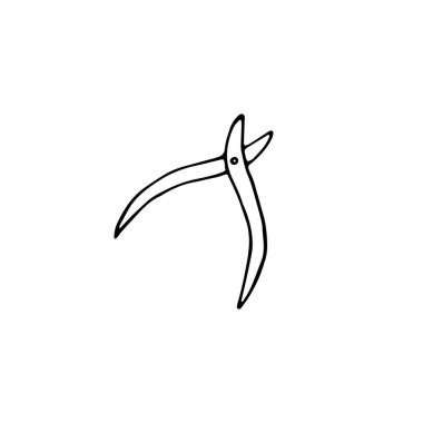 Manikür pedikür cımbızı. El çizimi karalama vektörü grafiği.