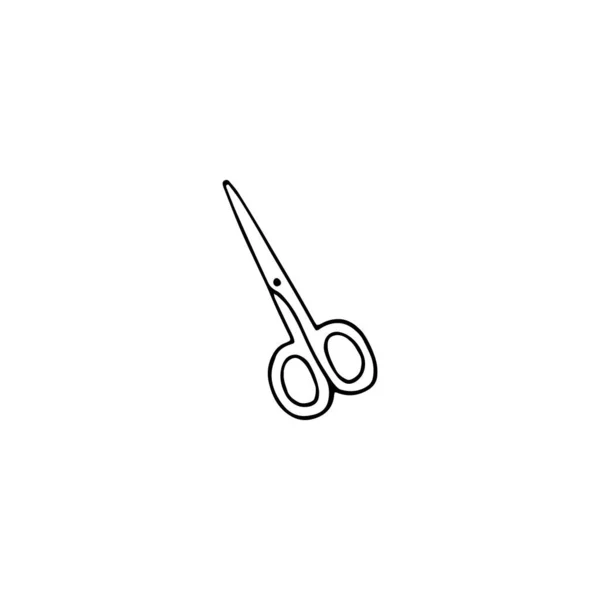 Иконка Ножниц Ручная Рисованная Векторная Иллюстрация — стоковый вектор