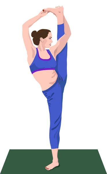 Fille debout dans une pose de yoga — Image vectorielle