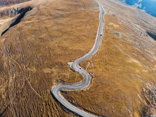 Drone Weergave Bovenop Roemeense Berg Onderweg Spiraal — Stockfoto