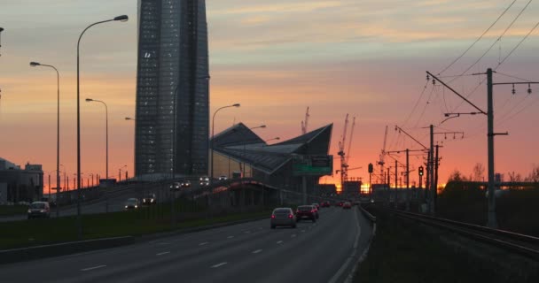 Russia San Pietroburgo Ottobre 2018 Video Del Più Grande Grattacielo — Video Stock