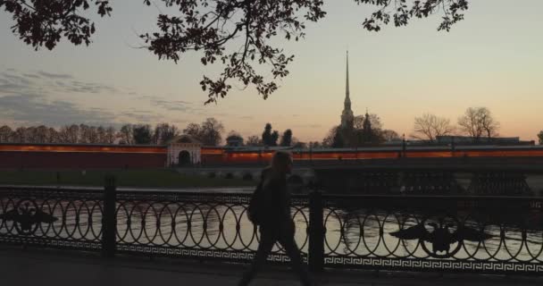 Ryssland Sankt Petersburg Oktober 2018 Ioannovskiy Bridge Och Peter Och — Stockvideo
