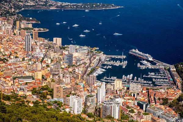 Вид Воздуха Королевство Монако Вид Турби Достопримечательность Монако Мбаппе Карло Стоковое Изображение