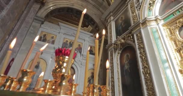 Rosja Sankt Petersburg Lutego 2019 Wnętrza Katedry Isaac Nikt Złoto — Wideo stockowe