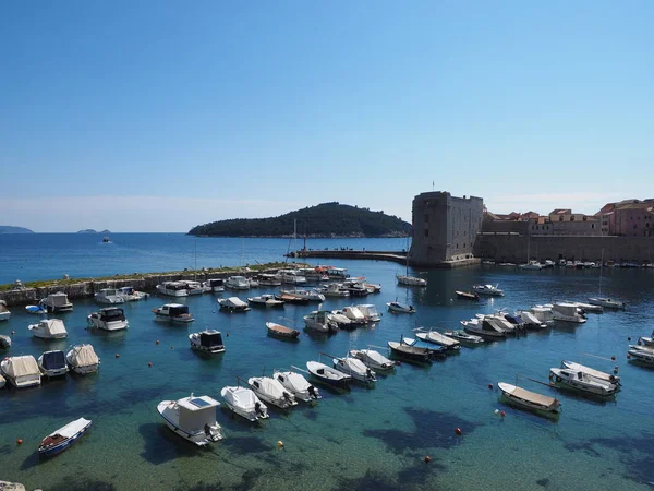 Dubrovnik Antigo Porto Croácia — Fotografia de Stock
