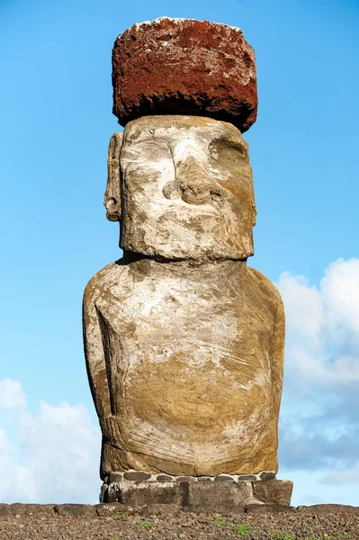 Ahu Tongariki Maior Ahu Ilha Páscoa Seus Moai Foram Derrubados — Fotografia de Stock