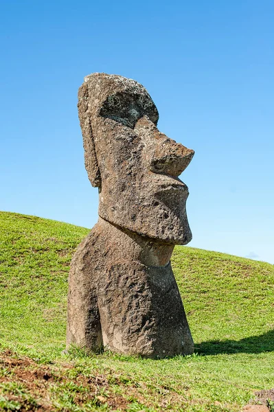 Rano Raraku Şili Nin Paskalya Adası Ndaki Rapa Nui Ulusal — Stok fotoğraf