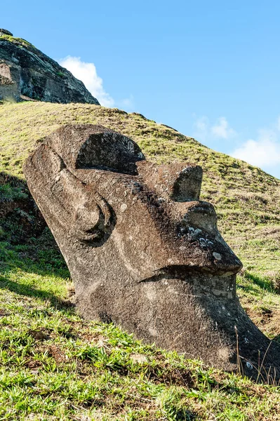 Rano Raraku Είναι Ένας Ηφαιστειακός Κρατήρας Που Σχηματίζεται Από Την — Φωτογραφία Αρχείου