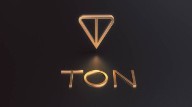 Ton logosunu görmeniz gerekir. Telgraf cryptocurrency simge 3d çizim