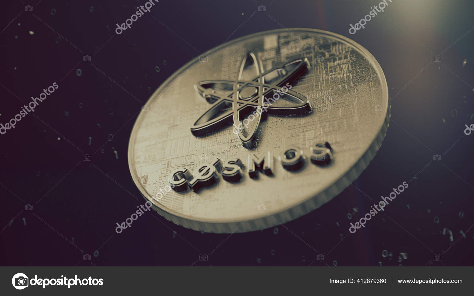 코스모스 Atom Cryptocurrency Coin Illustration — 스톡 사진 © gorev #412879360