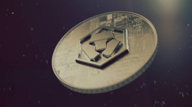 Kripto.com şifreleme sembolü. Şifreli para 3 boyutlu illüstrasyon